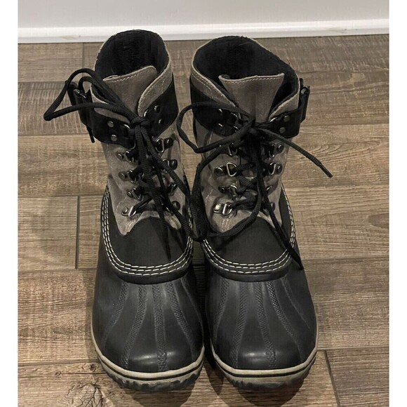 Sorel Winter Fancy Lace II Womens Size 11 Gray Black Waterproof Boots NL2125-011 - Picture 10 of 13
